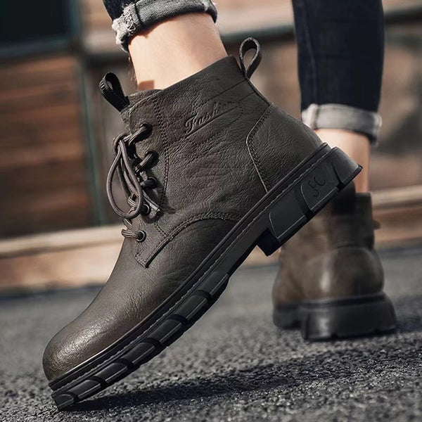 Botas Altas de Cuero Negro para Hombre