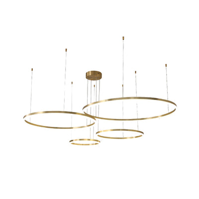 Lámpara Colgante Círculo Cobre Nórdico - Luz Atmosférica para Sala de Lujo - Image 2