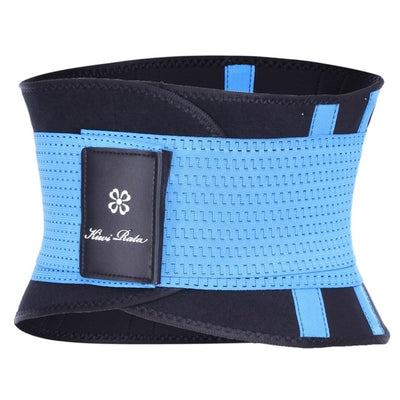 Black and yellow neoprene fitness belt with a perforated texture and a 'Kiwi Rata' logo patch. - Image 7