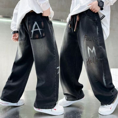Jeans Infantiles Estilo Coreano para Primavera y Otoño