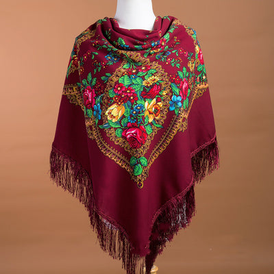 Foulard Cuadrado Étnico con Flecos - Abrigo Cálido y Elegante - Image 27
