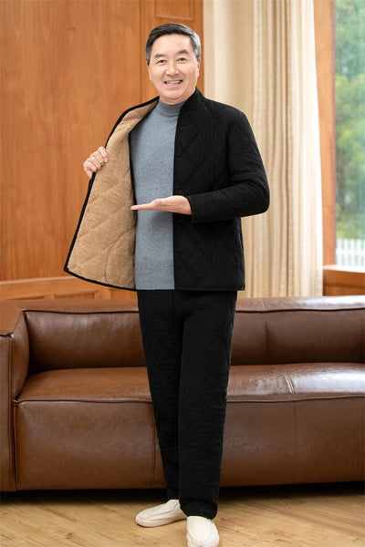 Conjunto de Abrigo y Pantalón Acolchado de Algodón para Papá Invierno - Image 7