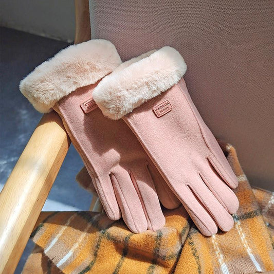 Guantes de Equitación Gamuza con Forro Polar Acolchado