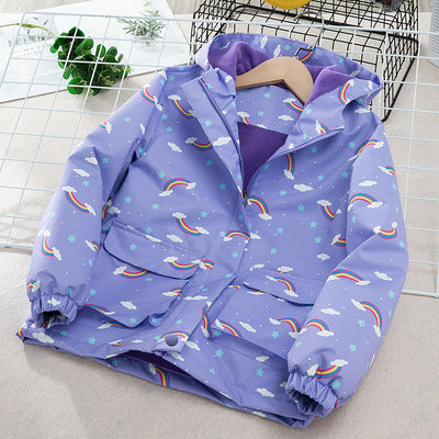Abrigo Impermeable para Niños con Forro Polar y Diseño Camuflaje