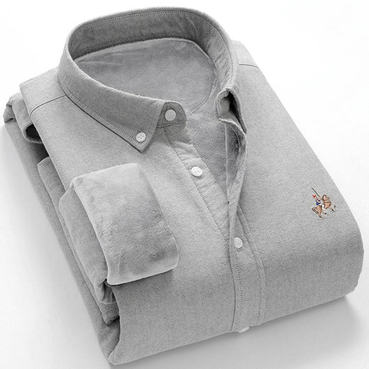 Camisa Térmica Hombre Oxford Gruesa con Forro de Lana - Image 3