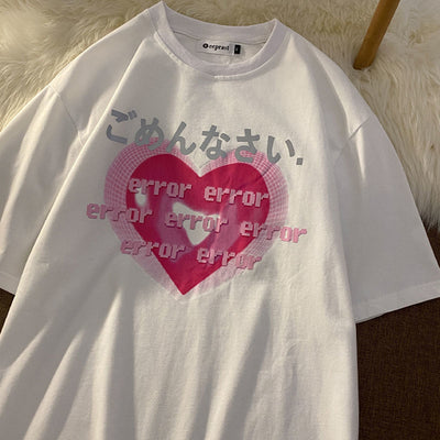Camiseta Suelta Cuello Redondo Estilo Coreano con Estampado - Image 8