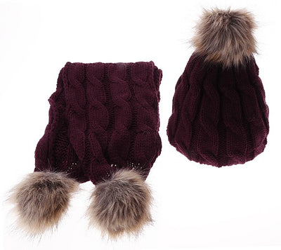 Conjunto de Gorro y Bufanda de Lana para Mujer Diseño Figura 8 - Image 3