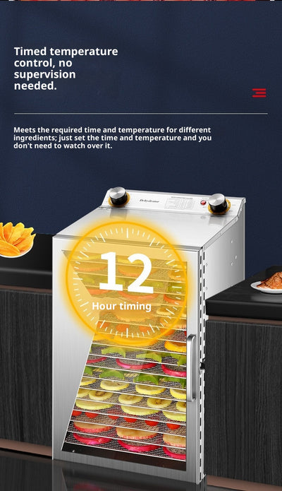 Deshidratador de Alimentos 6 Bandejas Acero Inoxidable - Uso Doméstico y Comercial - Image 9