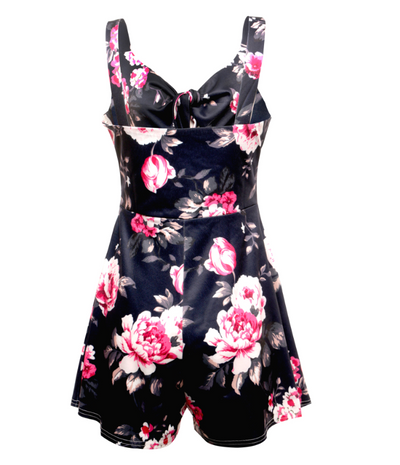 Jumpsuit Suelto con Moño en el Pecho y Tirantes Estampados - Image 3