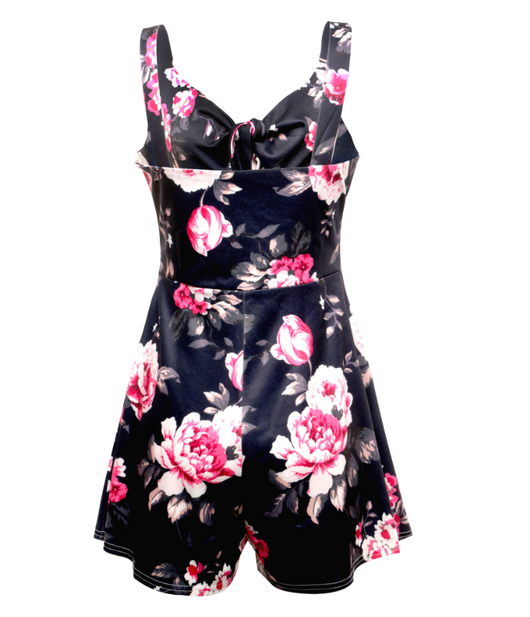 Jumpsuit Suelto con Moño en el Pecho y Tirantes Estampados - Image 3