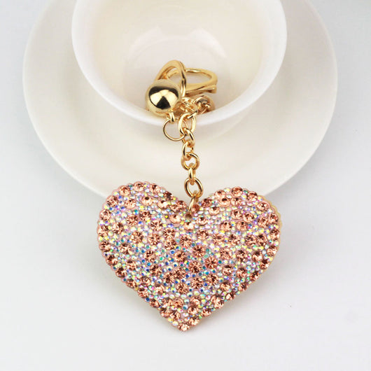 Llavero de Corazón Diamante en Tonos Melocotón - Image 10
