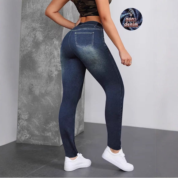 Pantalones Estampados Talle Alto Ajustados con Elasticidad para Mujer