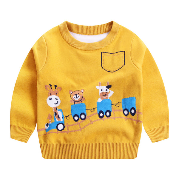 Polera de Punto Doble Capa para Niño en Algodón Color Ante