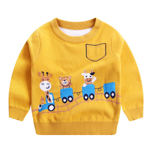 Polera de Punto Doble Capa para Niño en Algodón Color Ante