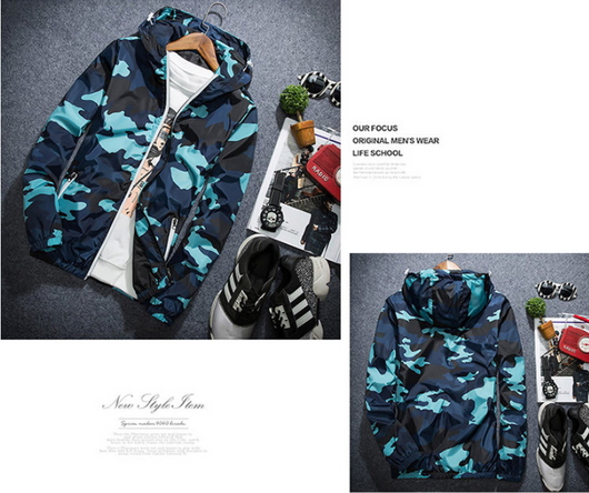 Chaqueta Camuflada Ligera con Capucha - Estilo Coreano Juvenil - Image 3