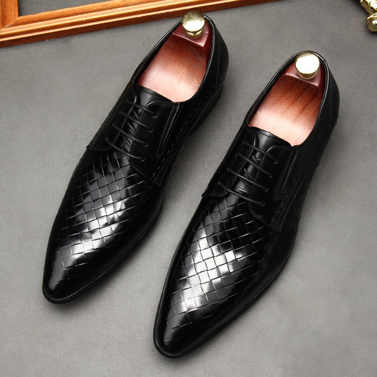 Zapatos de Cuero para Hombre con Patrón de Piedra Grabada