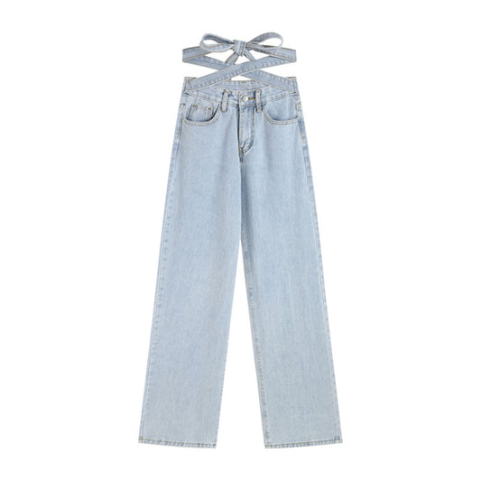 Pantalones Anchos Sueltos con Tiras - Diseño Moderno y Versátil