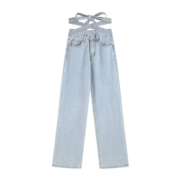 Pantalones Anchos Sueltos con Tiras - Diseño Moderno y Versátil