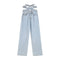 Wide Loose Pants with Straps - Modern and Versatile Design
