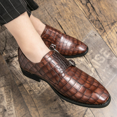 Zapatos de Cuero para Hombre Estilo Británico con Punta Cuadrada y Patrón Grabado - Image 7