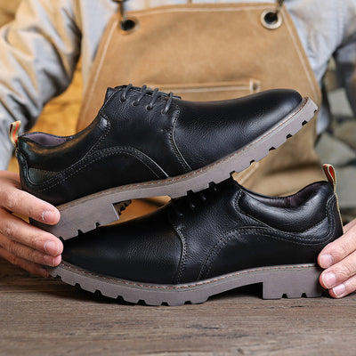 Zapatos de Cuero para Hombre Estilo Retro Casual con Diseño Moderno - Image 2