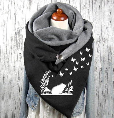 Bufanda de Cachemira Cálida con Estampado Navideño para Mujer - Image 22