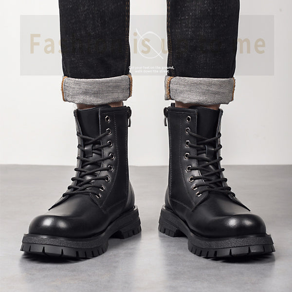 Botas Altas Negras con Tirantes para Niños