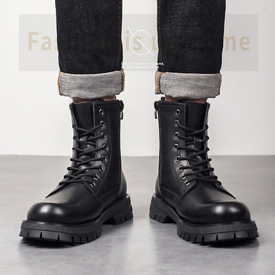 Botas Altas Negras con Tirantes para Niños