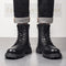 Botas Altas Negras con Tirantes para Niños