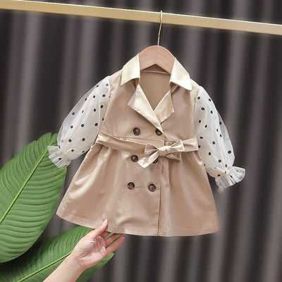Gabardina Ligera de Largo Medio para Niñas