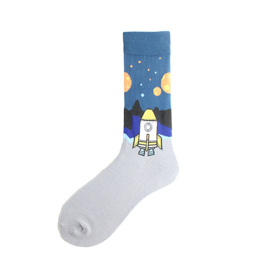 Calcetines de Algodón Estilo Universo Alien para Hombre - Image 14