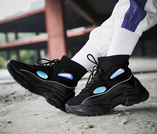 Zapatillas Deportivas Plataforma para Pareja - Tejido Volador Blanco con Suela Gruesa - Image 5