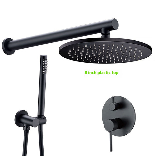 Conjunto de Ducha Empotrada Negra con Control de Temperatura