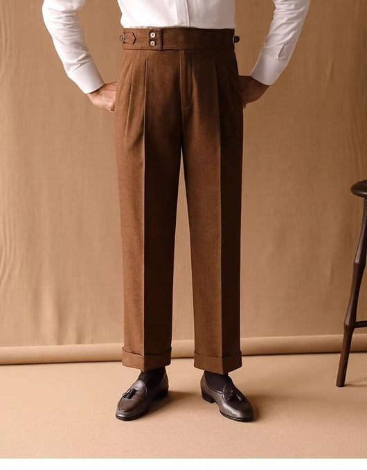 Pantalones de Invierno Rectos Cintura Alta para Hombre con Hebillas Parisinas - Image 19