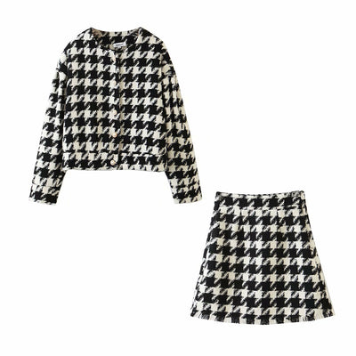 Conjunto de Falda y Chaqueta Cuadros Perfumada - Image 6