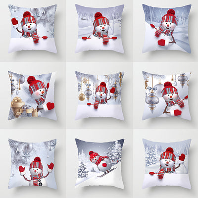 Funda de Almohada Navideña Muñeco de Nieve Tono Melocotón - Image 2