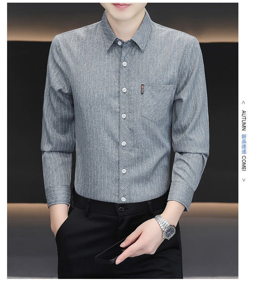 Camisa Slim Fit a Rayas Versátil para Joven - Image 22