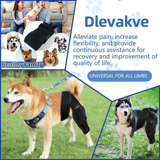 Black pet leg brace for dog injury assistance and rehabilitation, featuring adjustable straps and a supportive design. - Image 13