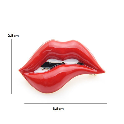 Broche Gota de Aceite Labial Rojo - Pasador Esmaltado Versátil - Image 9