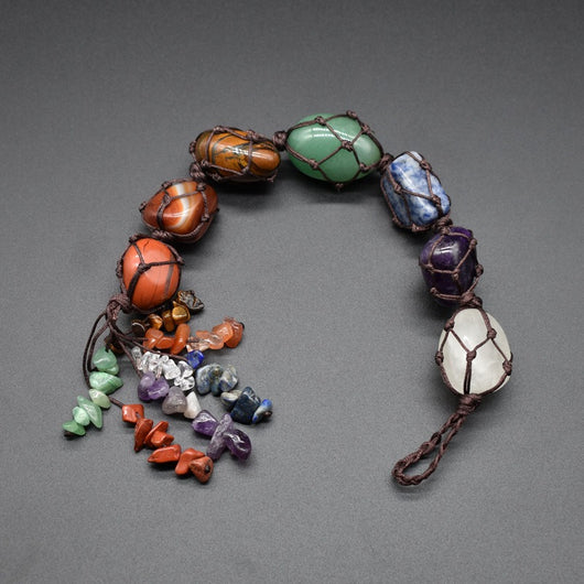 Dije para Auto de Piedra Natural con 7 Chakras Irregular - Image 5