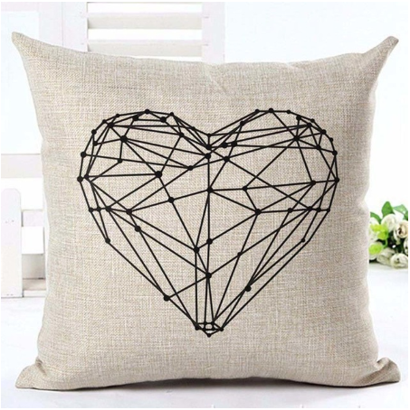 Funda de Almohada Decorativa con Letras en Blanco y Negro - Image 7