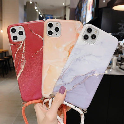 Funda para iPhone con Patrón Mármol y Cordón Ajustable - Image 3