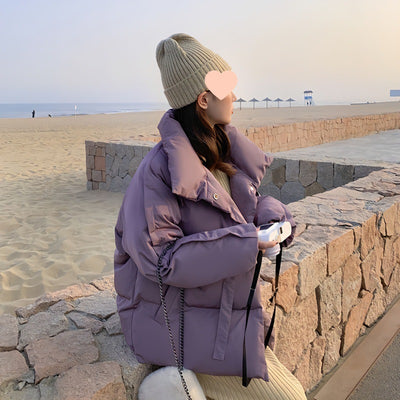 Chaqueta Acolchada Corta Estilo Coreano para Mujer - Image 2