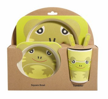 Juego de Vajilla Infantil 5 Piezas - Platos y Vasos de Fibra de Bambú Natural para Bebés - Image 3