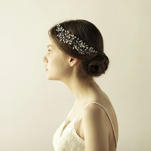 Diadema Nupcial con Perlas y Cristales para Boda - Image 4