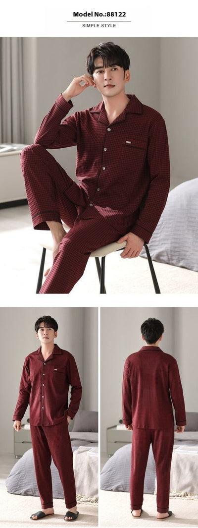 Pijama Hombre Algodón Ligero - Conjunto Cómodo para Casa Otoño Invierno - Image 24