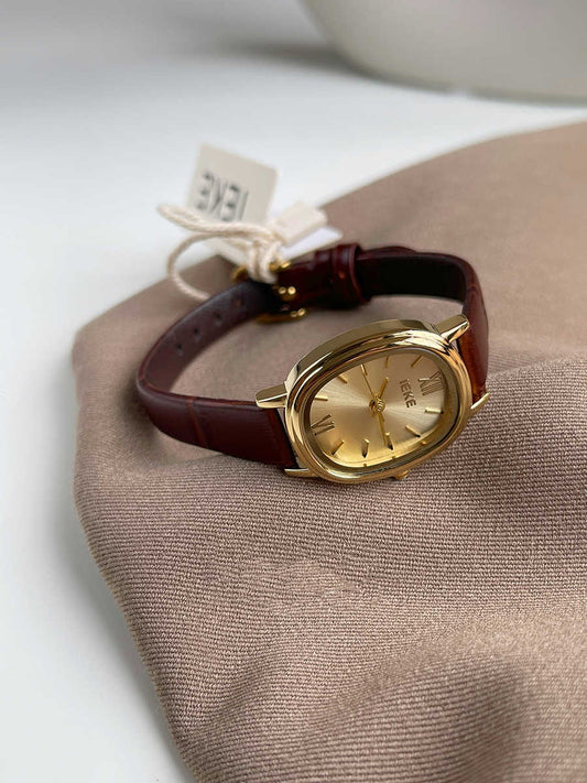 Reloj de Pulsera Retro para Mujer con Correa de Cuero Genuino y Esfera Pequeña - Image 2