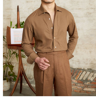 Camisa Británica de Cuello Clásico Manga Larga para Hombre - Image 3