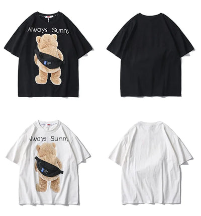 Playera Hombre Parche Creativo Oso Estilo Urbano - Image 9