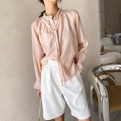 Blusa Commuter de Tencel para Mujer - Manga Larga Nanyou - Image 3